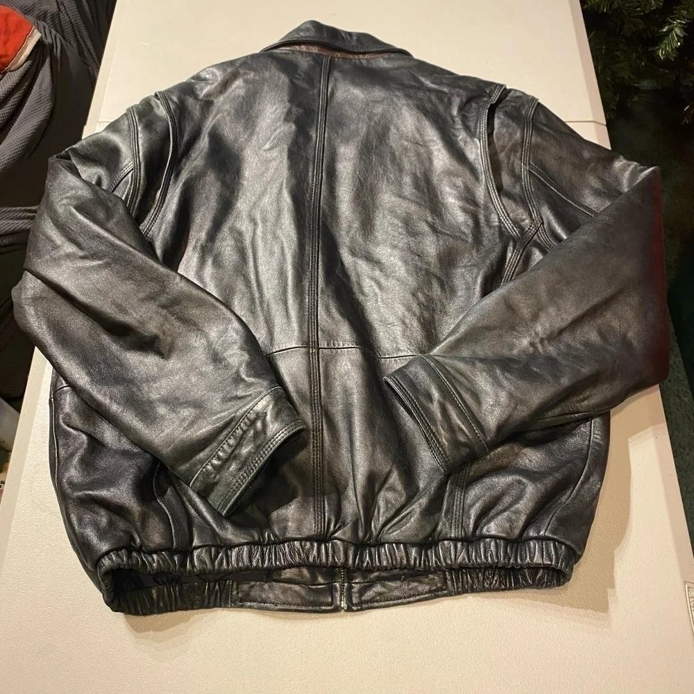 Vintage American Classics Motorcycle Leather Jacket Coat Moto Black Men's Large